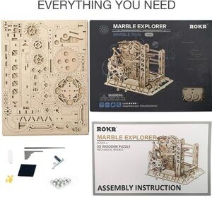 ROKR Marble Explorer Marble Run LG503 260 Pieces New Wood Puzzle Model Open Box